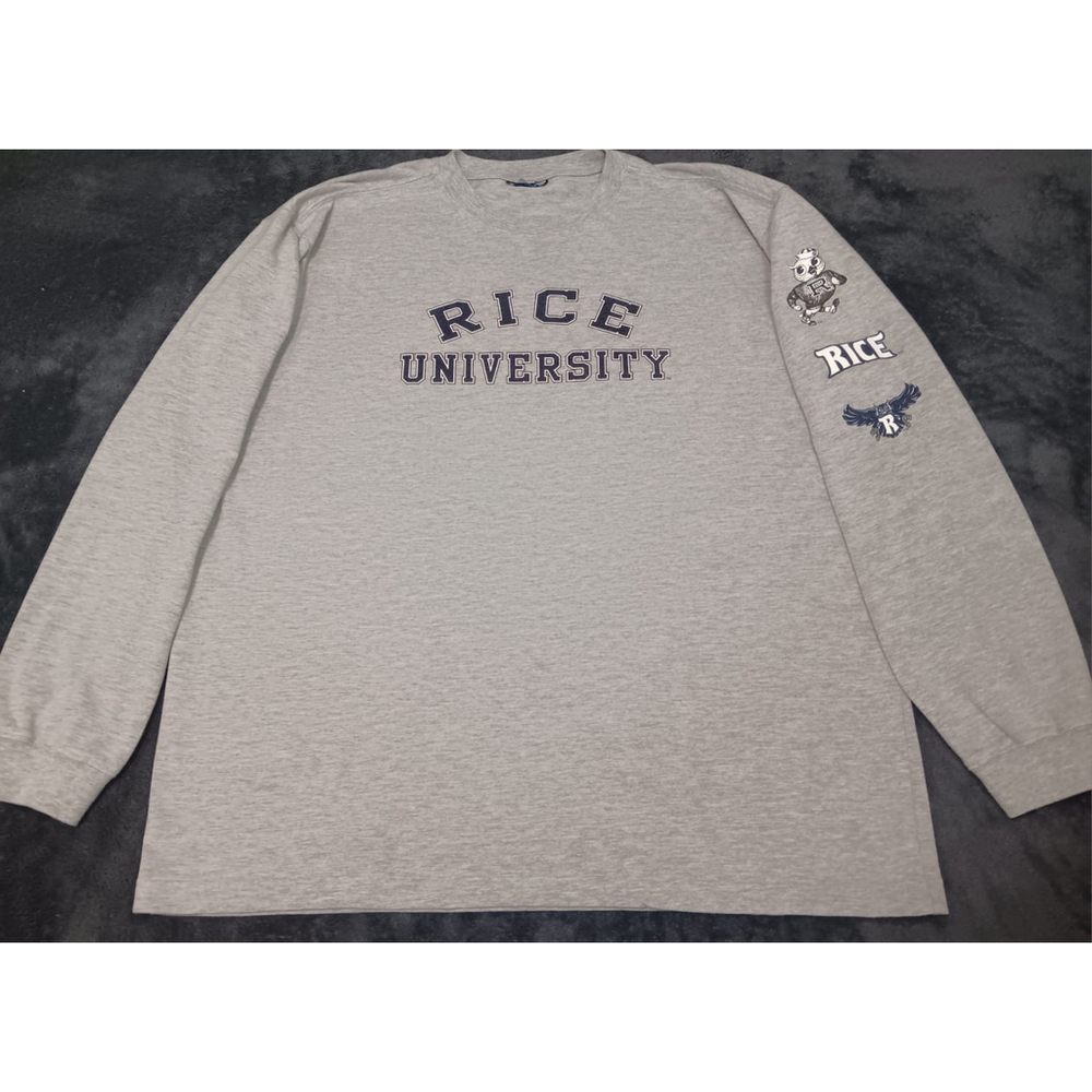 Vintage Rice University Owls Men’s XL T-Shirt L/S NCAA Gray Tee JanSport - Picture 4 of 9